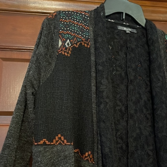 Miss Me asymmetrical open front embroidered lace sweater cardigan - Picture 4 of 5